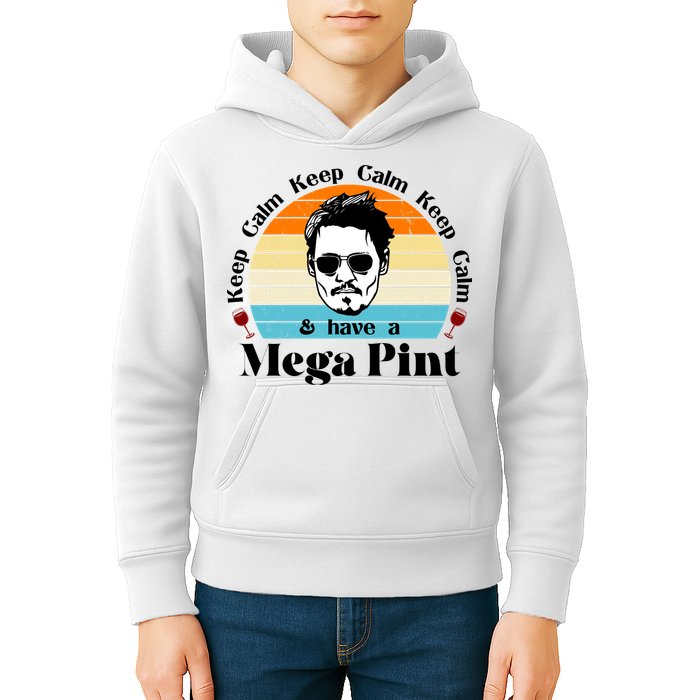 Keep Calm And Have A Mega Pint Johnny Depp Funny Kids Hoodie