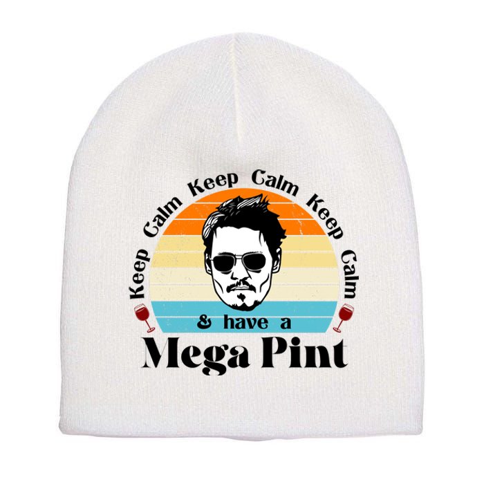 Keep Calm And Have A Mega Pint Johnny Depp Funny Short Acrylic Beanie