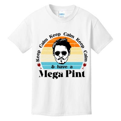 Keep Calm And Have A Mega Pint Johnny Depp Funny Kids T-Shirt