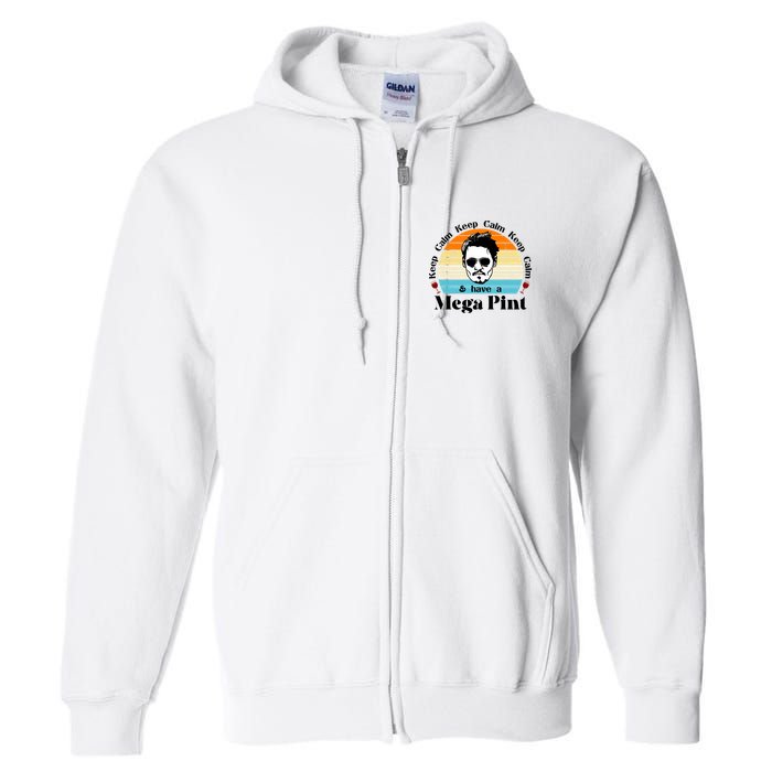 Keep Calm And Have A Mega Pint Johnny Depp Funny Full Zip Hoodie