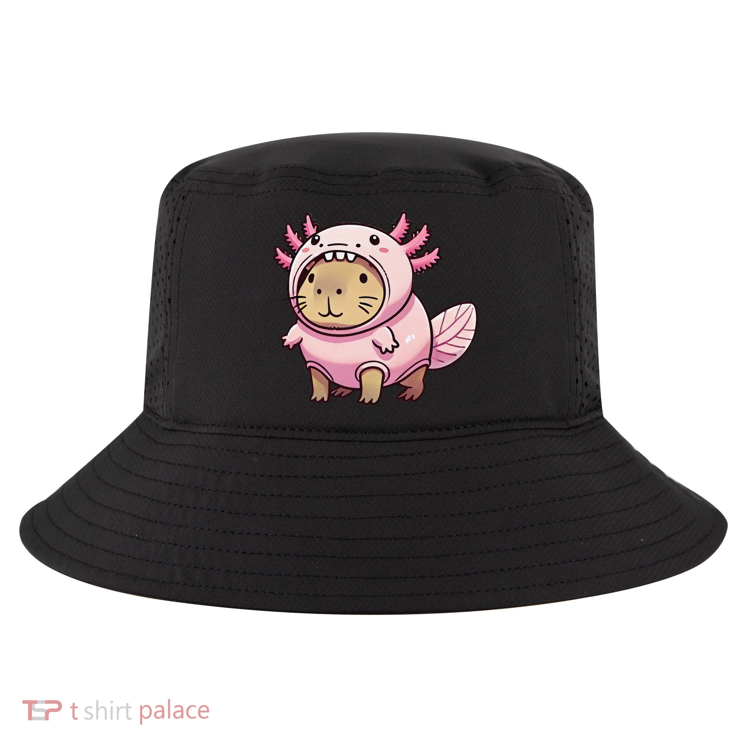 Kawaii Capybara Axolotl Cool Comfort Performance Bucket Hat
