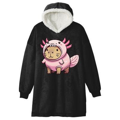 Kawaii Capybara Axolotl Hooded Wearable Blanket