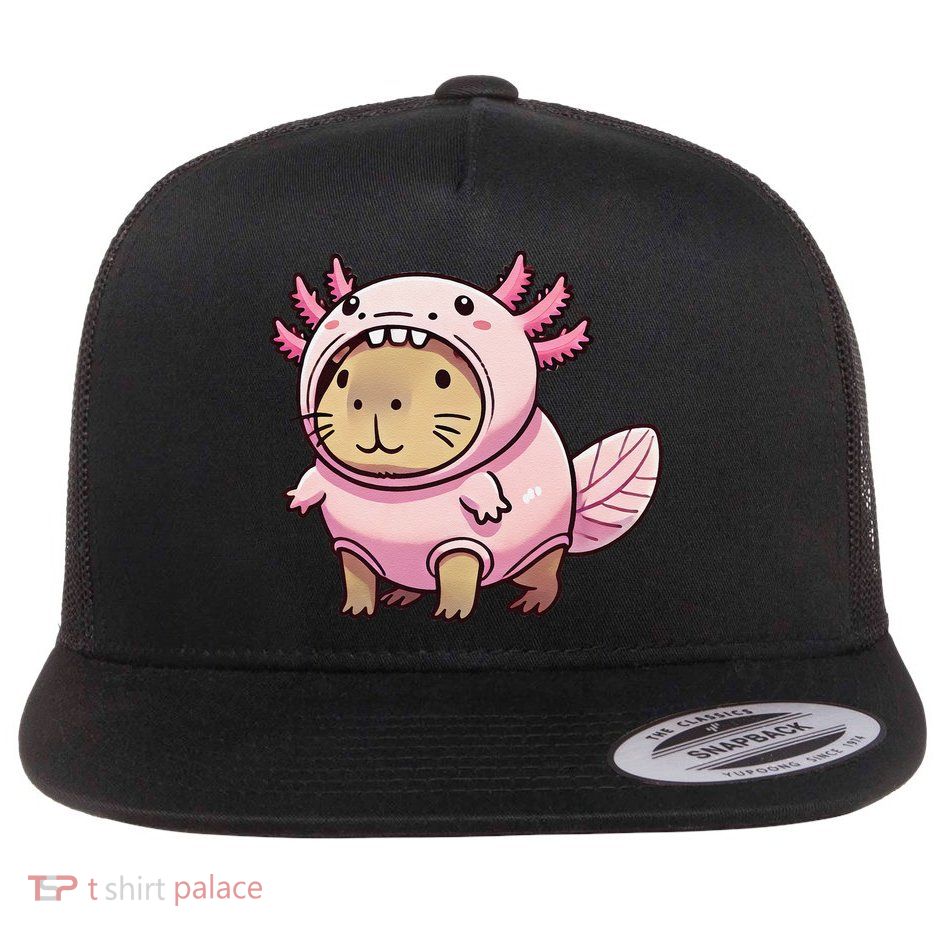 Kawaii Capybara Axolotl Flatbill Hat