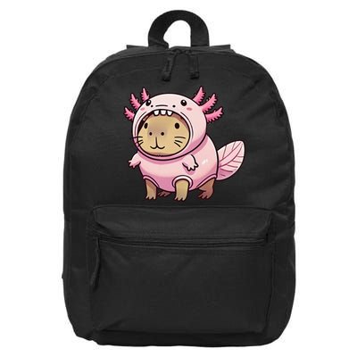 Kawaii Capybara Axolotl 16 in Basic Backpack