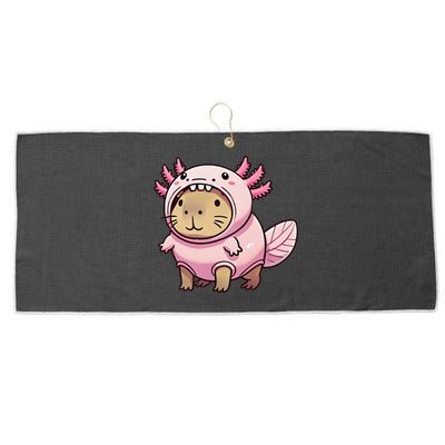 Kawaii Capybara Axolotl Large Microfiber Waffle Golf Towel