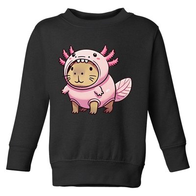 Kawaii Capybara Axolotl Toddler Sweatshirt