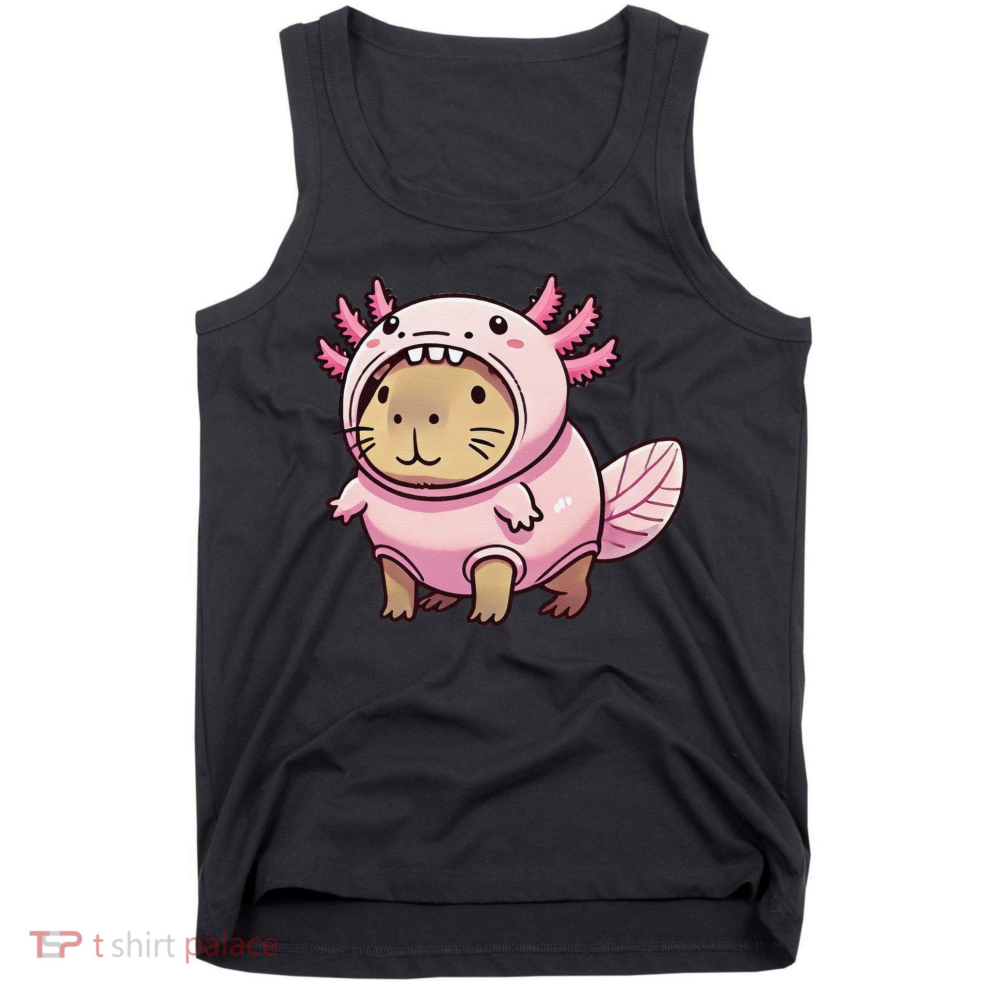 Kawaii Capybara Axolotl Tank Top