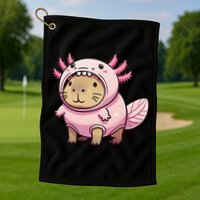 Kawaii Capybara Axolotl Golf Towel