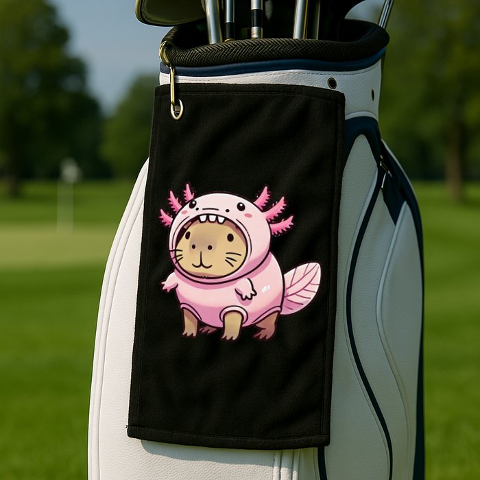 Kawaii Capybara Axolotl Golf Towel