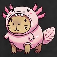 Kawaii Capybara Axolotl Golf Towel