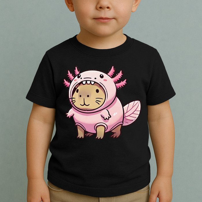 Kawaii Capybara Axolotl Toddler T-Shirt