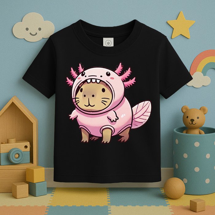 Kawaii Capybara Axolotl Toddler T-Shirt
