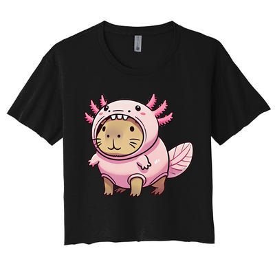 Kawaii Capybara Axolotl Crop Top