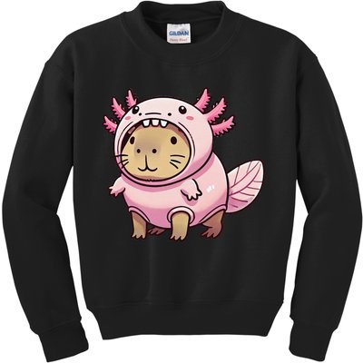 Kawaii Capybara Axolotl Kids Sweatshirt