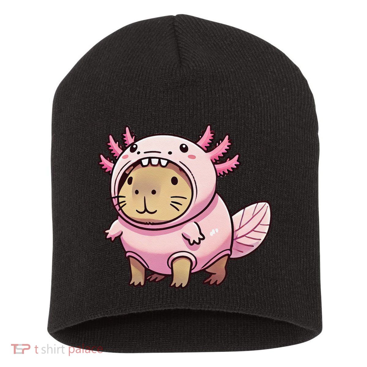 Kawaii Capybara Axolotl Short Acrylic Beanie