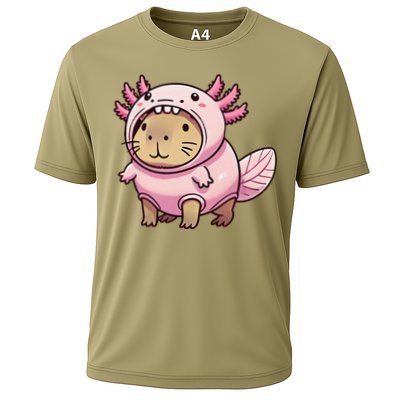 Kawaii Capybara Axolotl Cooling Performance Crew T-Shirt