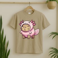 Kawaii Capybara Axolotl T-Shirt