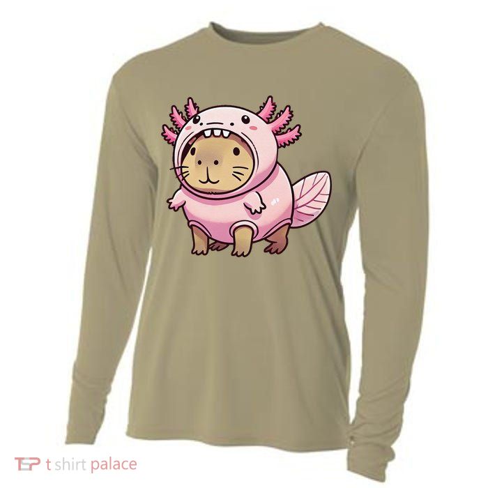 Kawaii Capybara Axolotl Cooling Performance Long Sleeve Crew