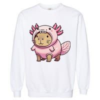 Kawaii Capybara Axolotl Garment-Dyed Sweatshirt