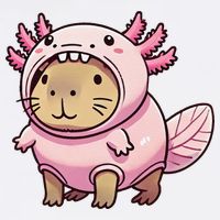 Kawaii Capybara Axolotl Garment-Dyed Sweatshirt