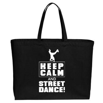 Keep Calm And Street Dance Cotton Canvas Jumbo Tote