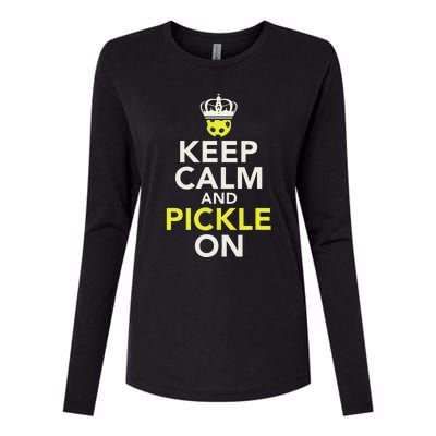 Keep Calm And Pickle On Womens Cotton Relaxed Long Sleeve T-Shirt