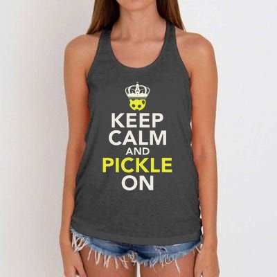 Keep Calm And Pickle On Women's Knotted Racerback Tank