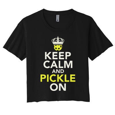 Keep Calm And Pickle On Women's Crop Top Tee