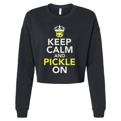 Keep Calm And Pickle On Cropped Pullover Crew