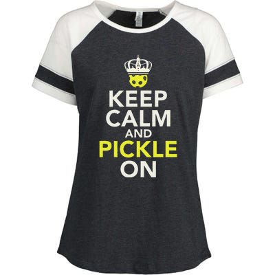 Keep Calm And Pickle On Enza Ladies Jersey Colorblock Tee