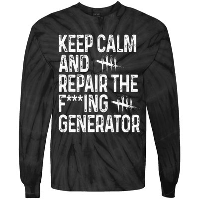 Keep Calm And Repair The Generator Video Game Tie-Dye Long Sleeve Shirt