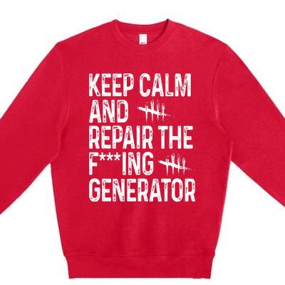 Keep Calm And Repair The Generator Video Game Premium Crewneck Sweatshirt