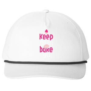 Keep Calm And Bake On Cute Funny Baker Love Baking Cupcake Gift Snapback Five-Panel Rope Hat