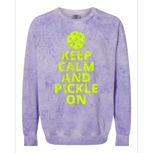 Keep Calm And Pickle On Pickleball Colorblast Crewneck Sweatshirt