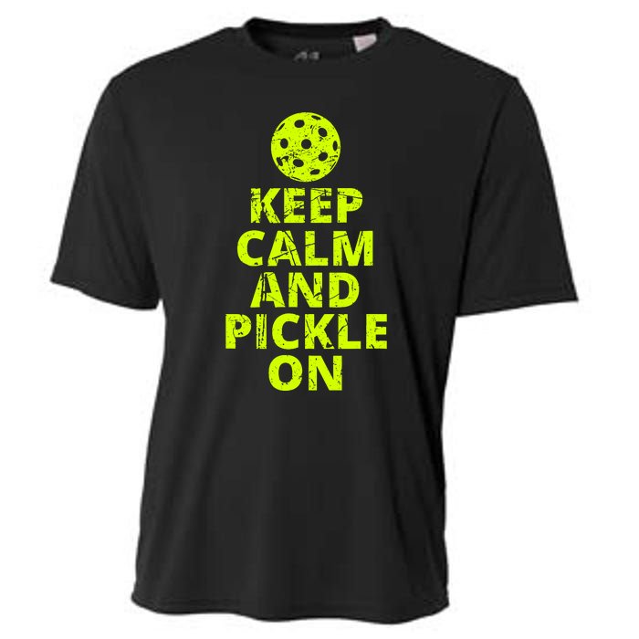 Keep Calm And Pickle On Pickleball Cooling Performance Crew T-Shirt