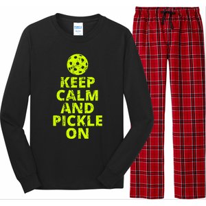 Keep Calm And Pickle On Pickleball Long Sleeve Pajama Set