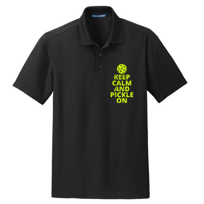 Keep Calm And Pickle On Pickleball Dry Zone Grid Polo