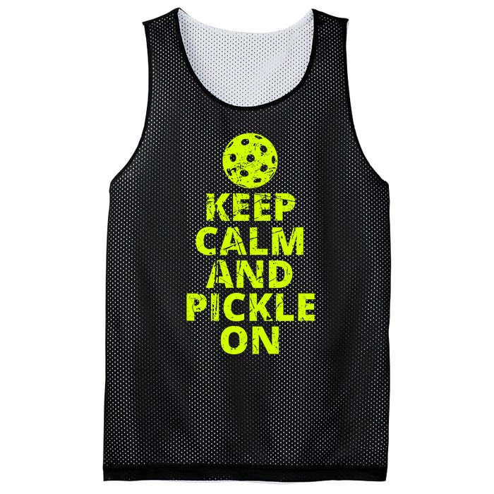 Keep Calm And Pickle On Pickleball Mesh Reversible Basketball Jersey Tank