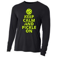 Keep Calm And Pickle On Pickleball Cooling Performance Long Sleeve Crew