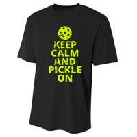 Keep Calm And Pickle On Pickleball Performance Sprint T-Shirt