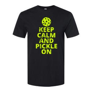 Keep Calm And Pickle On Pickleball Softstyle CVC T-Shirt