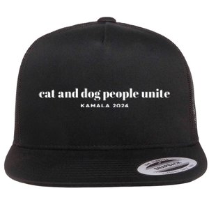 Kamala Cat And Dog People Unite Flat Bill Trucker Hat