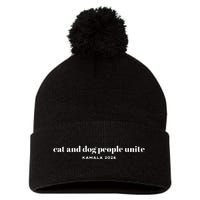 Kamala Cat And Dog People Unite Pom Pom 12in Knit Beanie