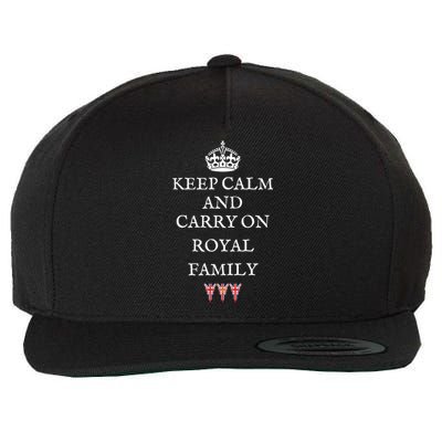 Keep Calm And Carry On Royal Family British Union Jack Flag Gift Wool Snapback Cap