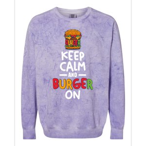 Keep Calm And Burger On Colorblast Crewneck Sweatshirt