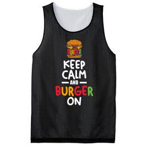 Keep Calm And Burger On Mesh Reversible Basketball Jersey Tank