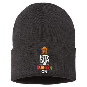 Keep Calm And Burger On Sustainable Knit Beanie