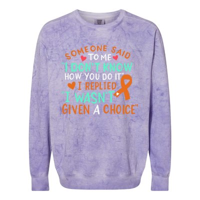 Kidney Cancer Awareness Ribbon Orange Fighter Chemo Cute Gift Colorblast Crewneck Sweatshirt