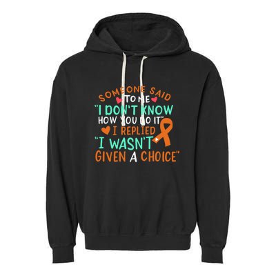 Kidney Cancer Awareness Ribbon Orange Fighter Chemo Cute Gift Garment-Dyed Fleece Hoodie