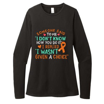 Kidney Cancer Awareness Ribbon Orange Fighter Chemo Cute Gift Womens CVC Long Sleeve Shirt